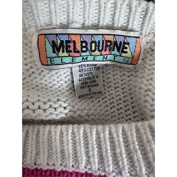 Melbourne Elements Multicoloured Short Sleeve Knit Top Size S - Picture 7 of 7